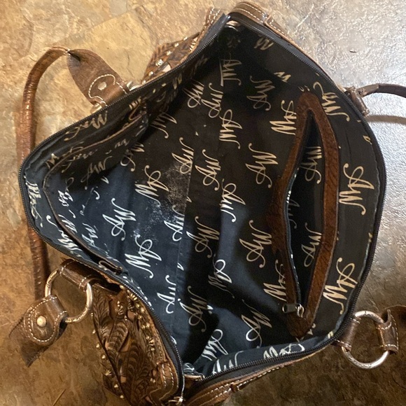 American West tooled leather purse - Picture 3 of 3